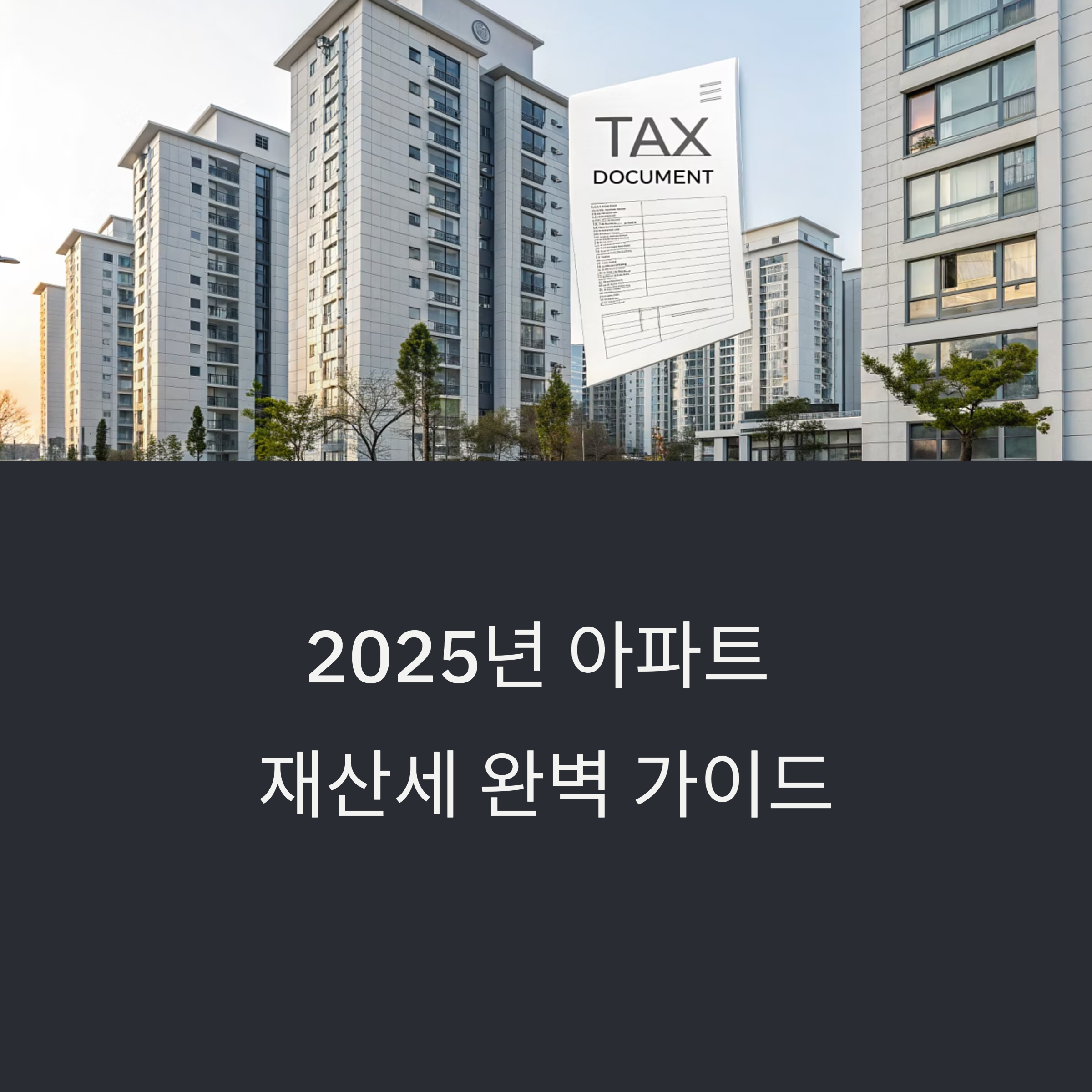 2025년 아파트 재산세 납부기간부터 부과기준, 계산법까지 총정리