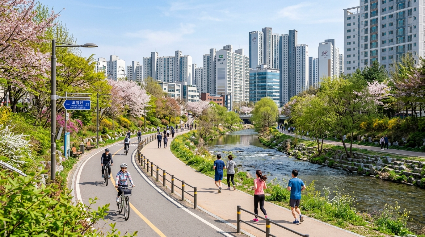 도림천의 활기찬 오후