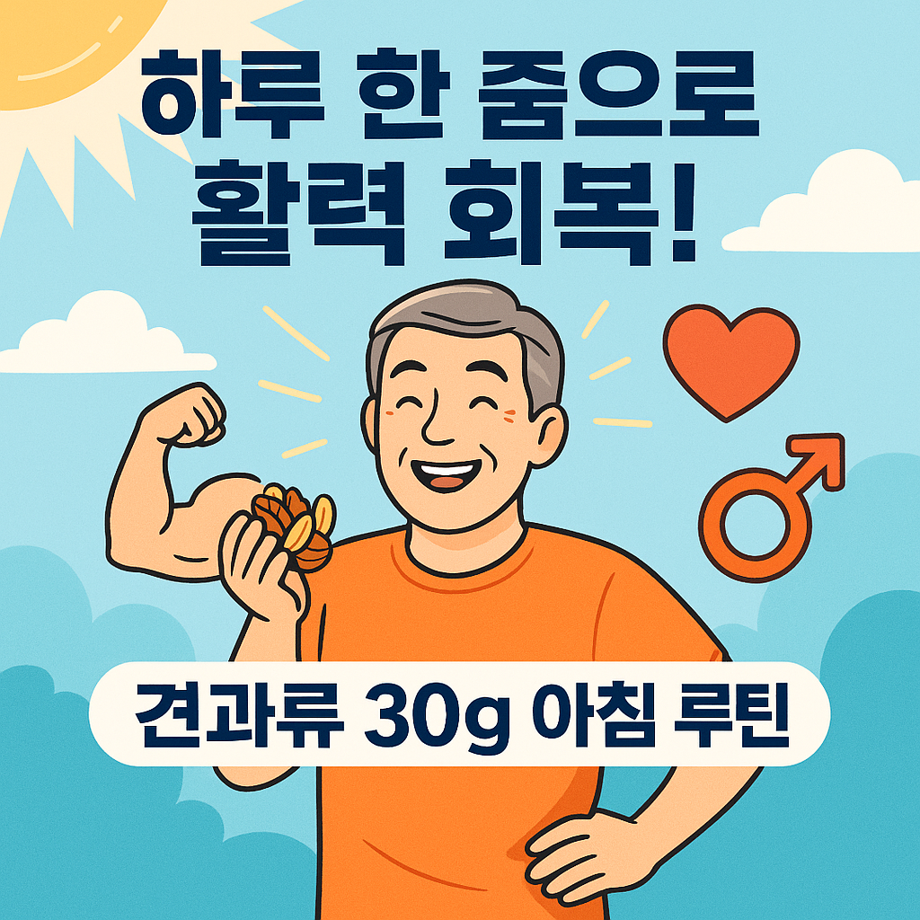 하루 한줌 견과류로 남성 활력 회복 이미지