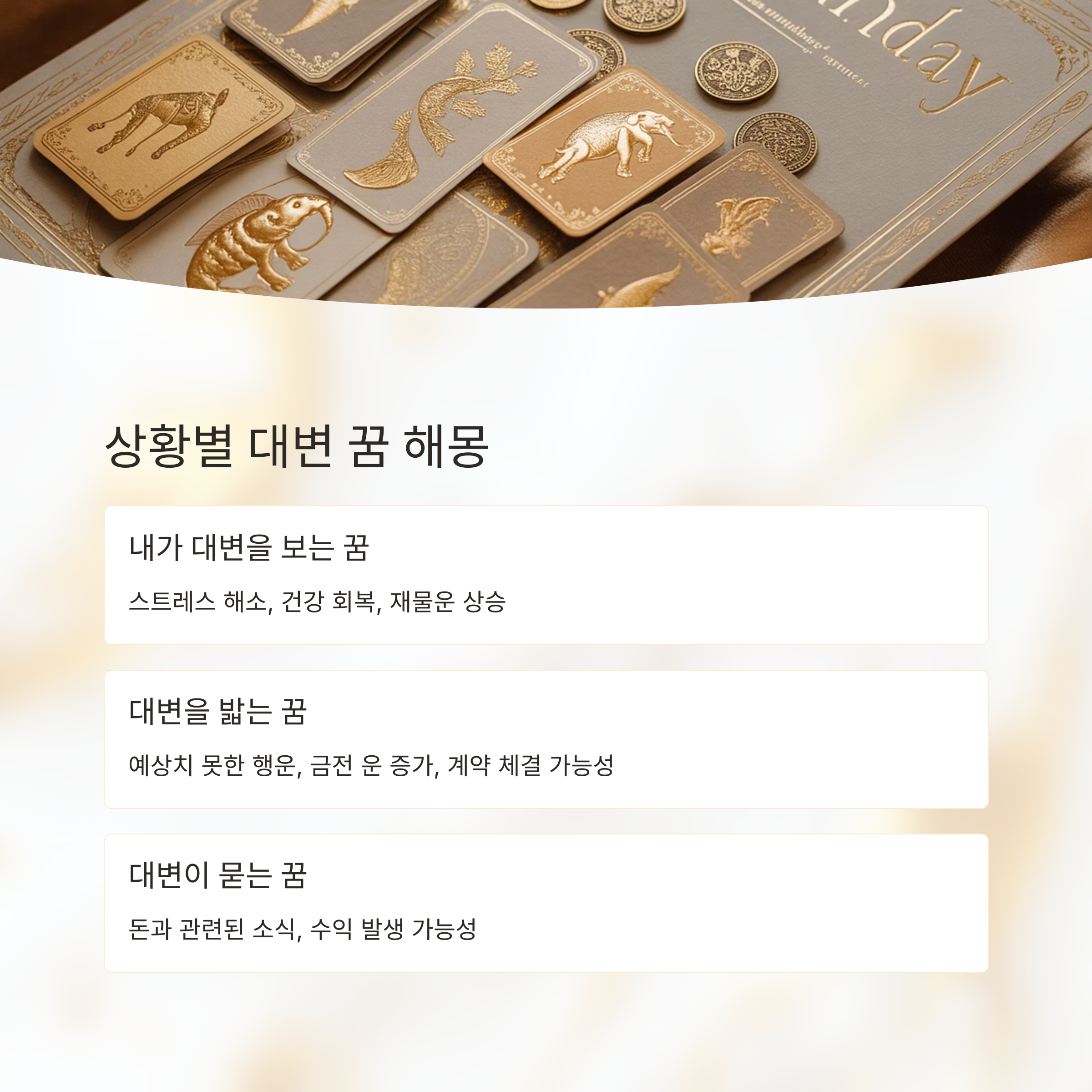 상황별 대변 꿈 해몽 총정리