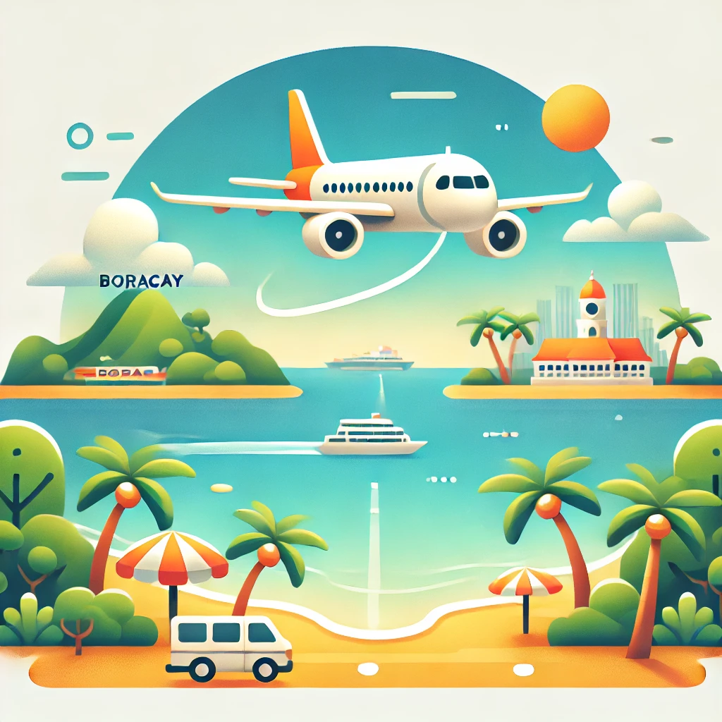 보라카이 항공권 일러스트