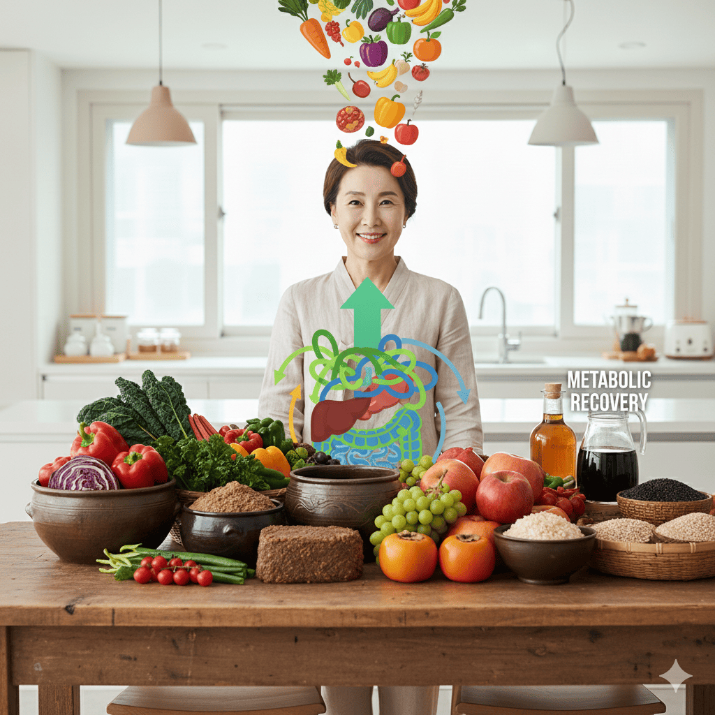 망가진 대사시스템이 진짜음식으로 회복된 여성의 모습