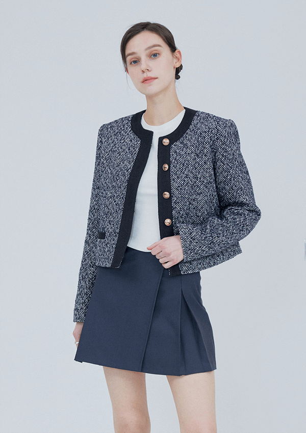 웨딩 임파서블 배윤경 핀블랙 트위드자켓