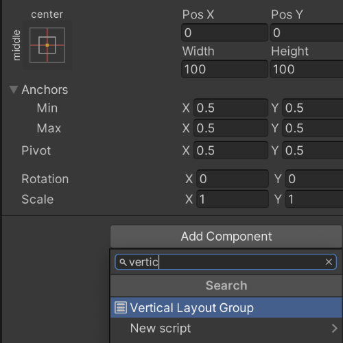 Vertical Layout Group