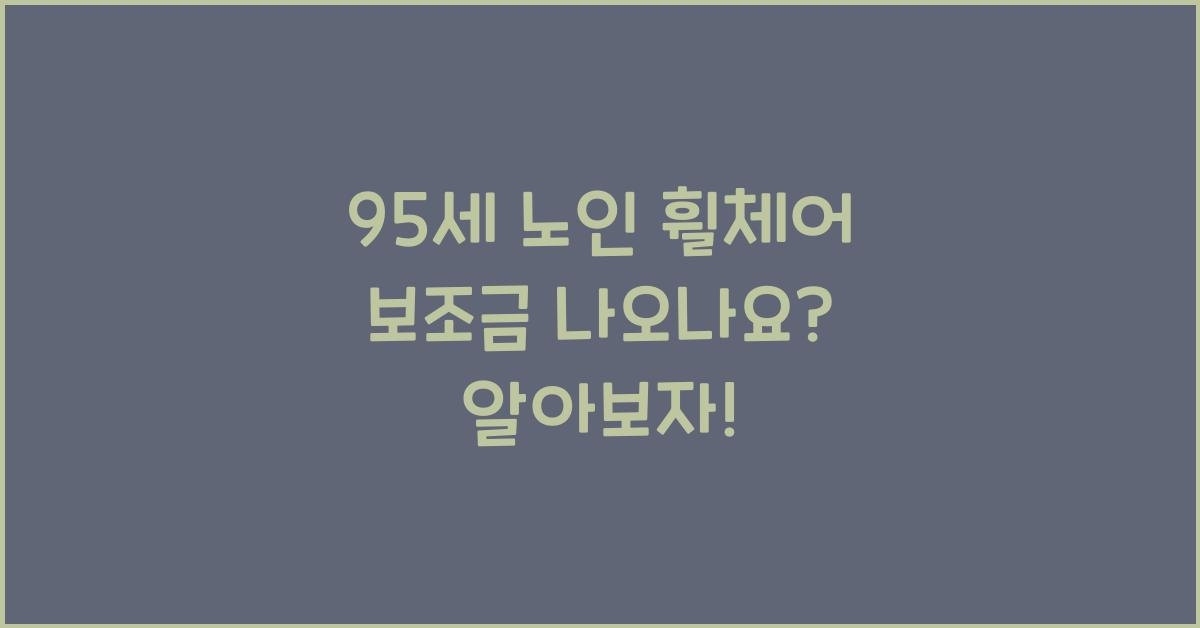 95세 노인 휠체어 보조금 나오나요