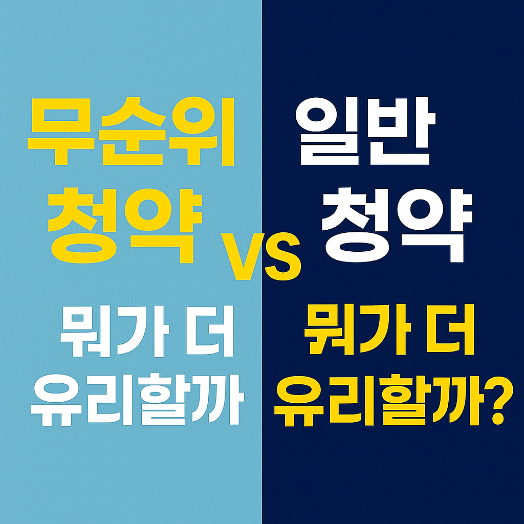 무순위 청약 vs 일반청약 비교표 – 어떤 게 나에게 유리할까?
