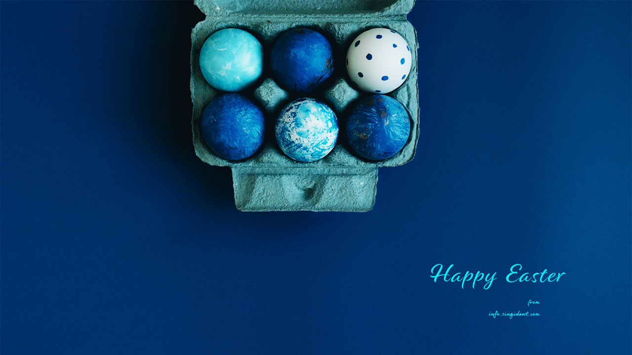 11 종이팩에 담긴 파란색 계란 C - Happy Easter 부활절계란배경화면