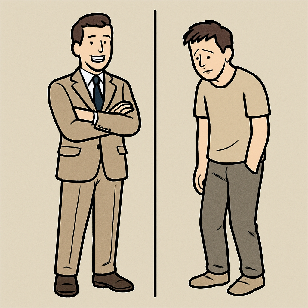 이상적인 나와 현실적인 나를 표현한 이미지