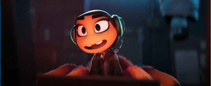 타란툴라가컴퓨터앞에앉아서키보드를치고있다.