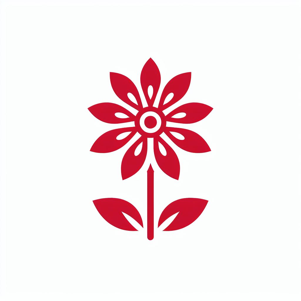 빨간색 맨드라미 꽃 로고 3