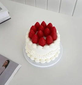 리틀초이스 생크림 클레이 모형 케이크 생크림 셀프촬영 백일상 돌상 브라이덜 샤워 100일 셀프, 03_심플 디자인, 18 x 8cm