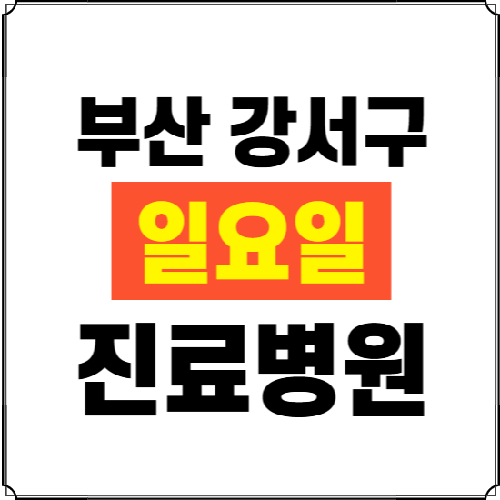 부산 강서구 일요일 진료병원 찾기 ❘ 24시 휴일 주말 응급 야간 심야 문여는 병원
