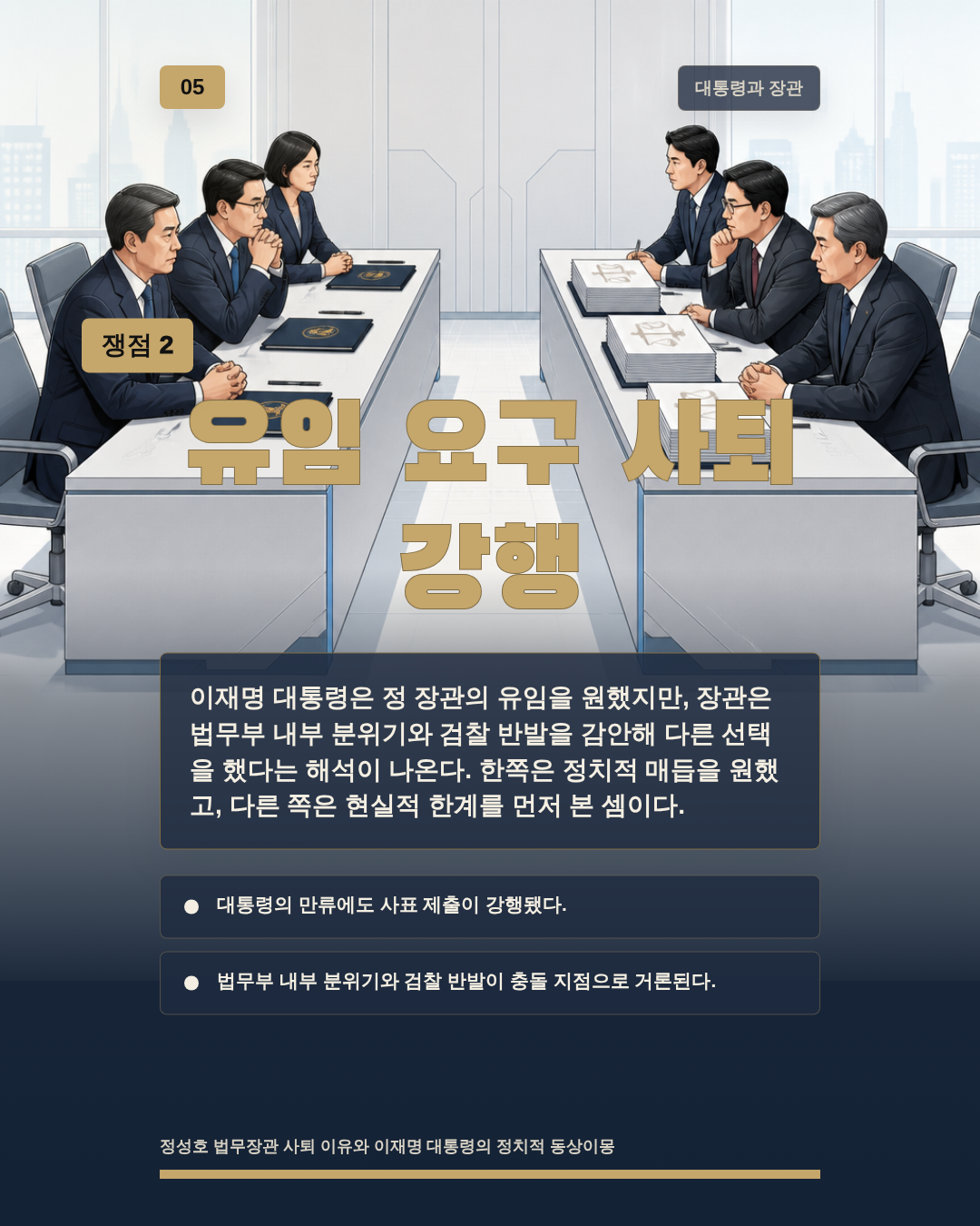 유임 요구 사퇴 강행