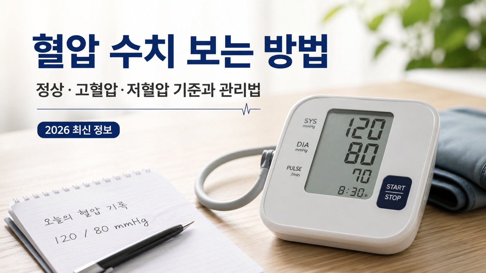 혈압 수치, 수축기 혈압, 이완기 혈압, 고혈압, 저혈압, 혈압 측정