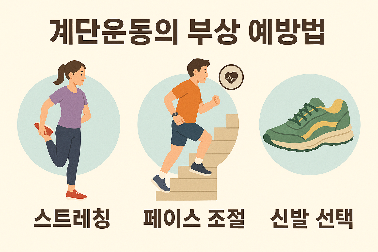 계단 운동의 부상 예방법 사진
