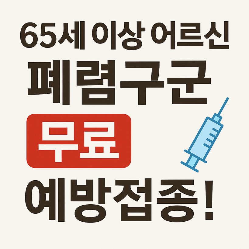 65세 이상 어르신 폐렴구균 무료예방접종