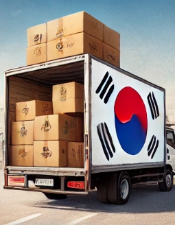 트럭에 짐 을 싣고 가는 모습