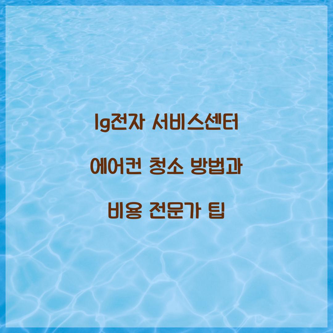 lg전자 서비스센터 에어컨 청소