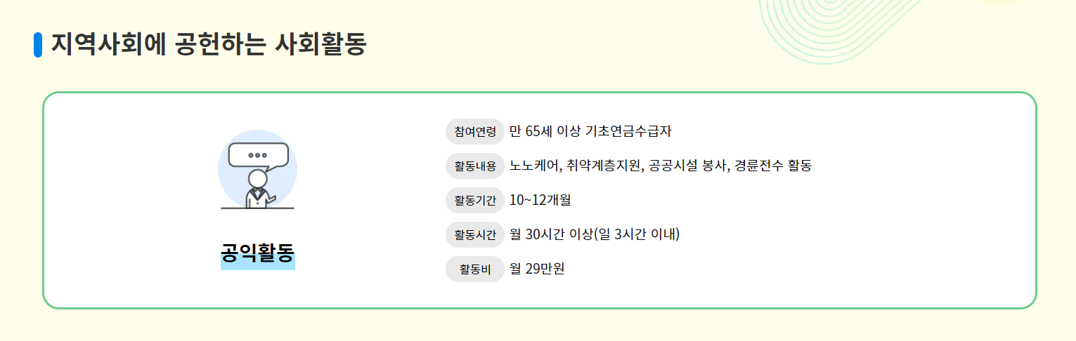 노인 일자리 여기 신청방법 참여자격 급여