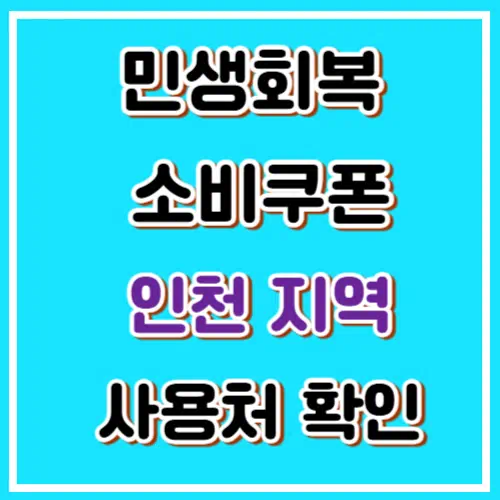민생회복 지원금 인천 사용처 확인