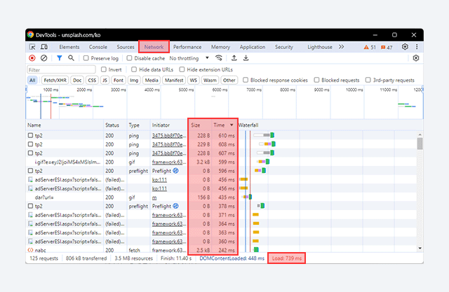 개발자도구 네트워크 탭 이미지