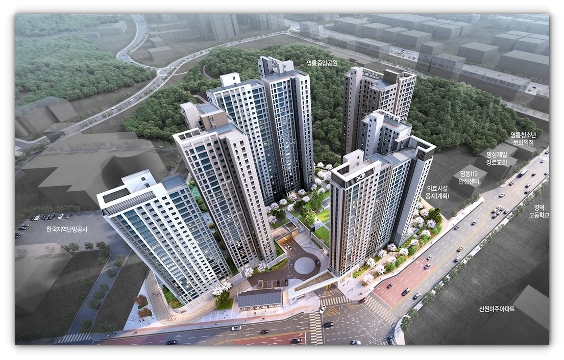 영통자이 센트럴파크 단지배치도 및 평면정보