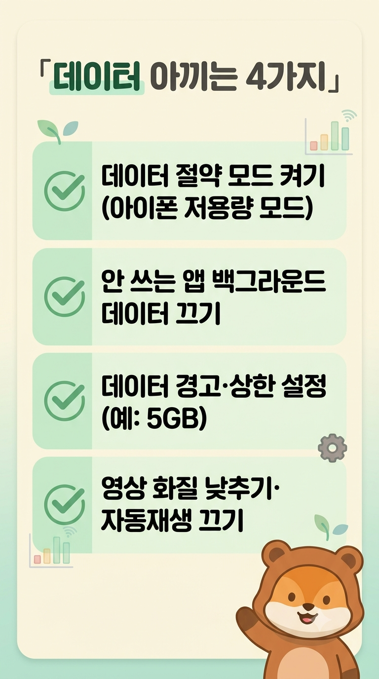 스마트폰 데이터 사용량 확인하고 절약하는 법 (갤럭시&middot;아이폰)