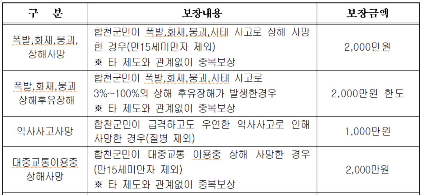 합천군 군민안전보험