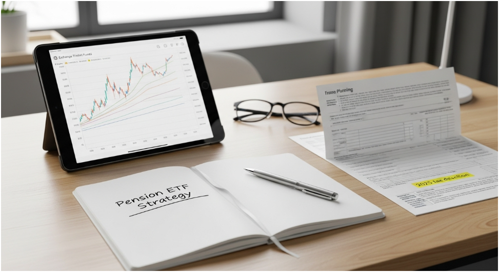 연금 계좌 정리 노트와 주식화면 이미지