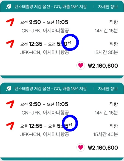 뉴욕 비행기 시간