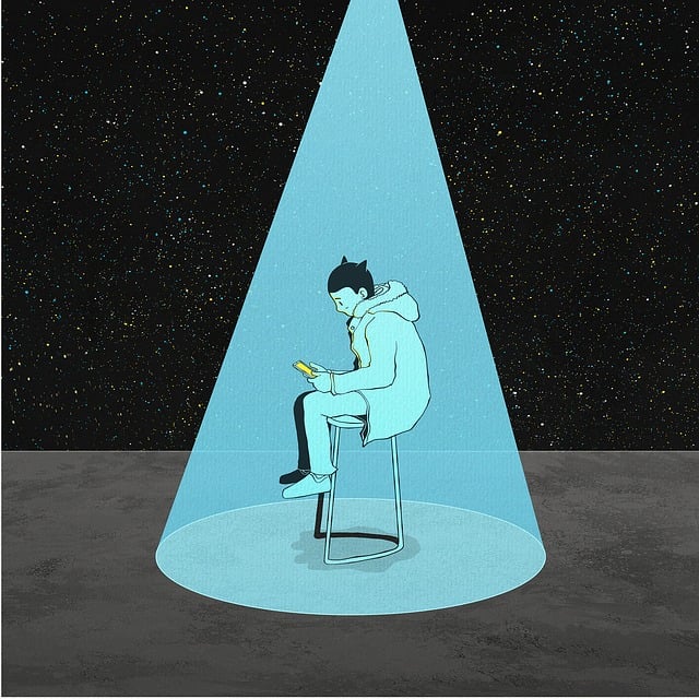 조명 속의 한 남자