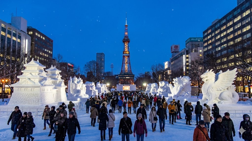 삿포로 눈축제 오도리 공원 코스 2026|초보도 “길 안 잃는” 1.1km 동선 + 사진/혼잡 시간표