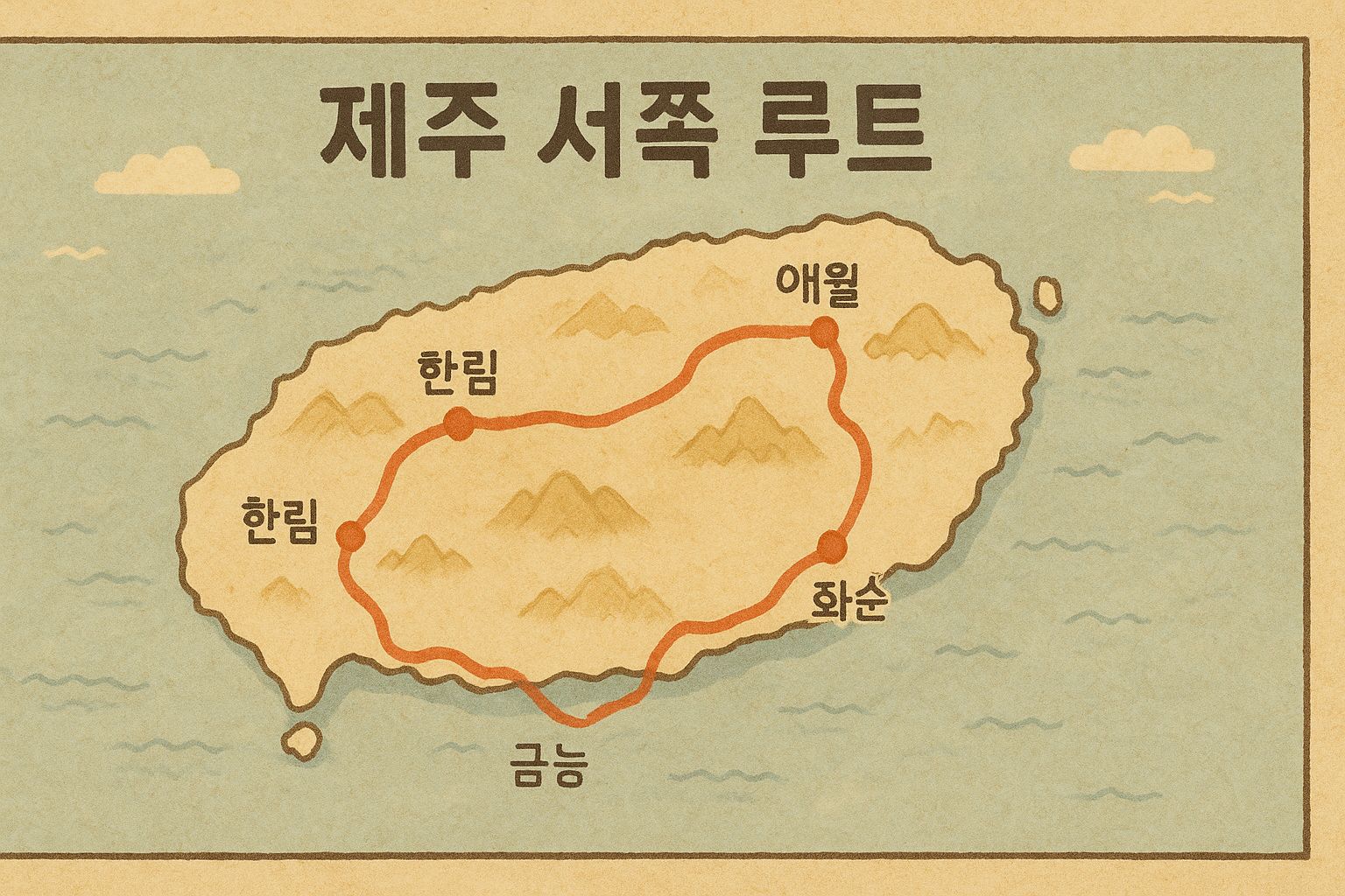 제주 서쪽 하루 루트 완벽 가이드 &mdash; 바다, 오름, 그리고 카페
