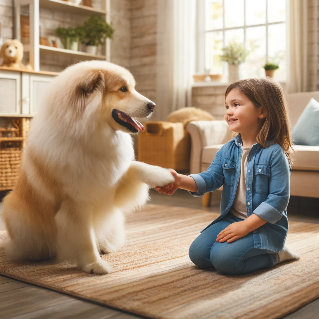아이가 있는 집에 강아지 - 사진