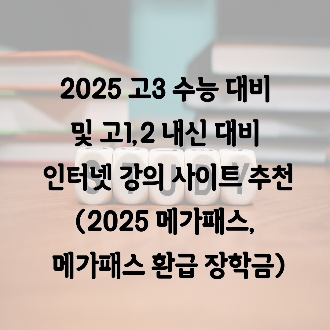 2025 고3 수능 대비 및 고1,2 내신 대비 인터넷 강의 사이트 추천