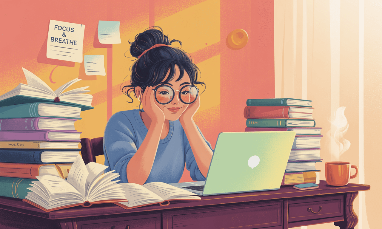 20대-여성-장염-원인-많은-업무량으로-힘들어하는-모습