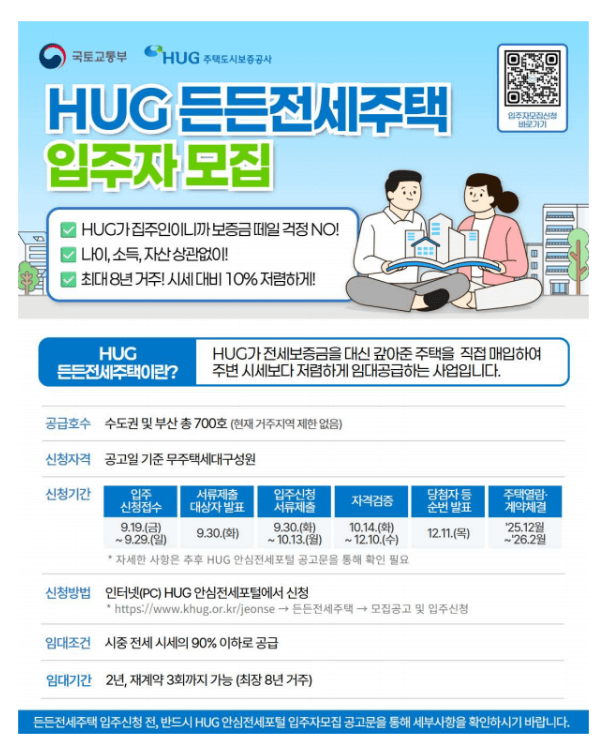 HUG든든전세주택-8차모집공고문