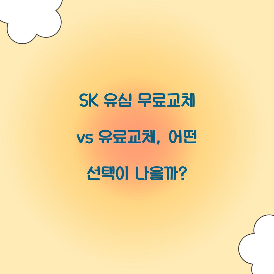 SK 유심 무료교체 vs 유료교체: 차이점과 선택 기준