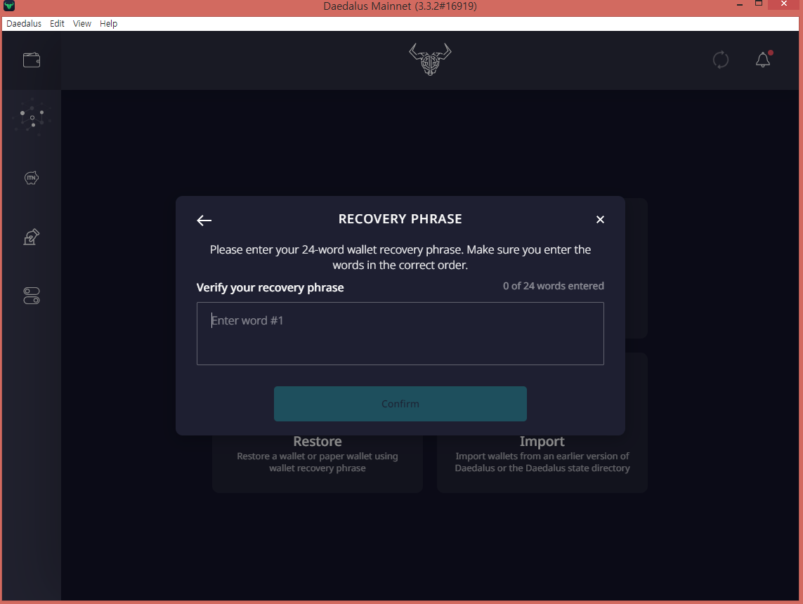 daedaluswallet-Recovery-phrase