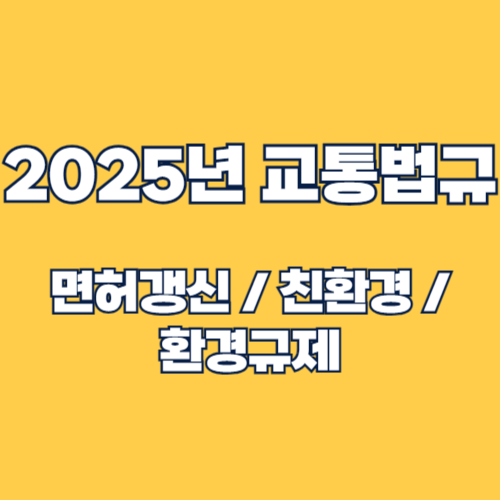 2025년 교통법규 변경 사항: 면허 갱신, 친환경차 혜택 축소, 환경 규제 강화 총정리