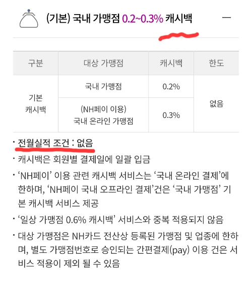 국내 캐시백 혜택
