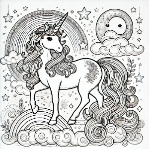 유니콘 색칠도안