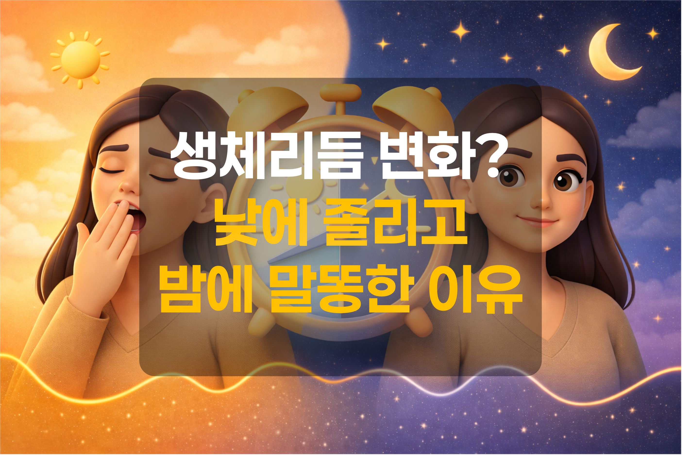밤낮의 생체리듬을 표현한 그림
