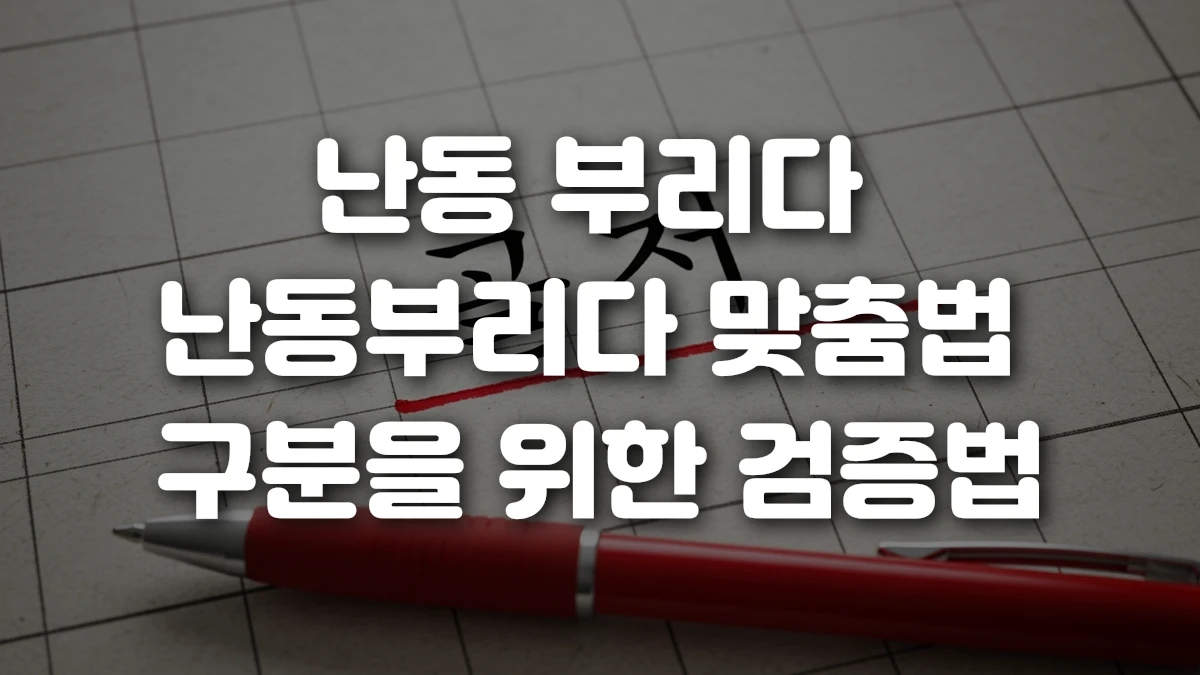 난동 부리다 난동부리다 맞춤법 구분을 위한 검증법