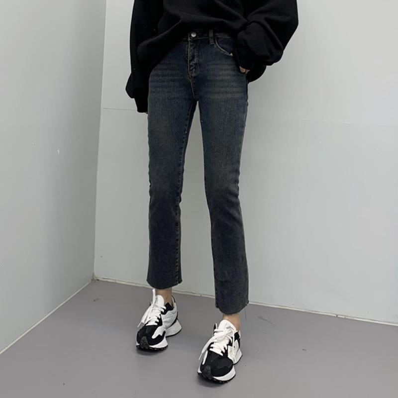 난로 융기모 일자 청바지 팬츠