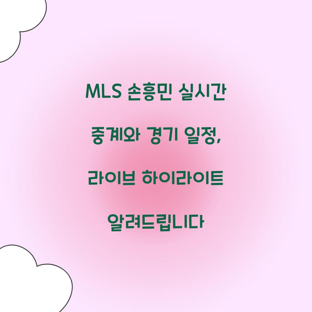 MLS 손흥민 실시간