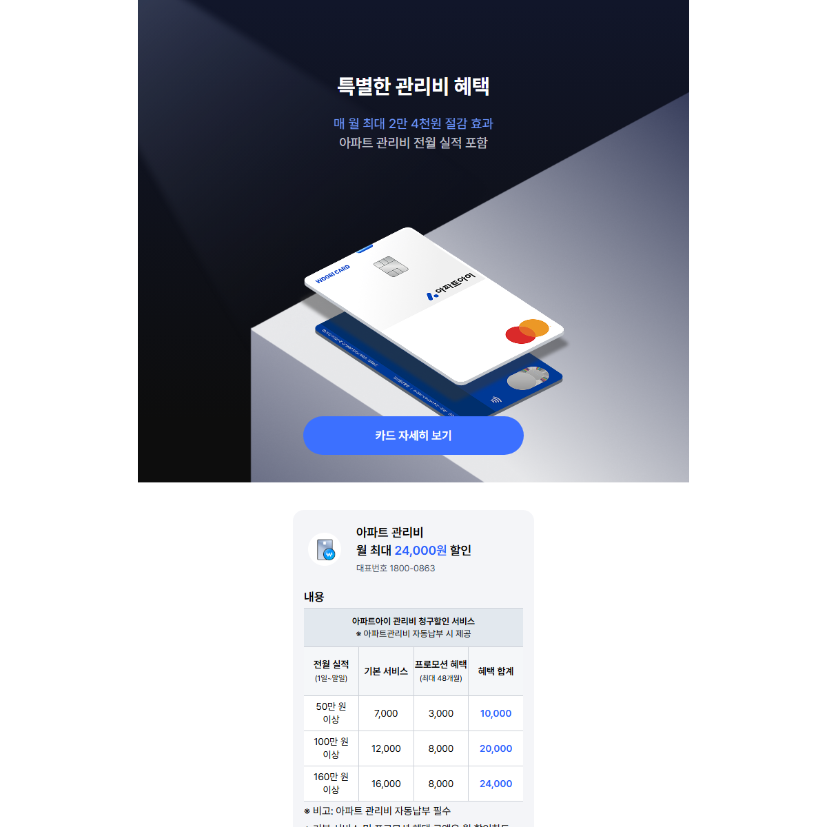 아파트아이 우리카드 공식 이벤트 페이지 화면