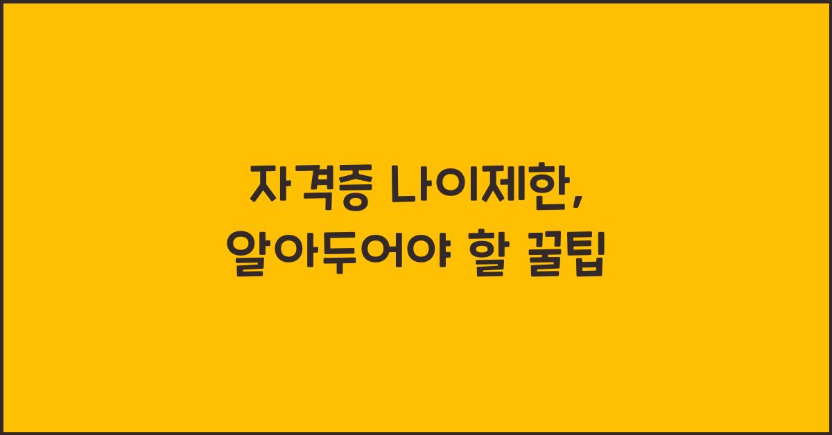 자격증 나이제한