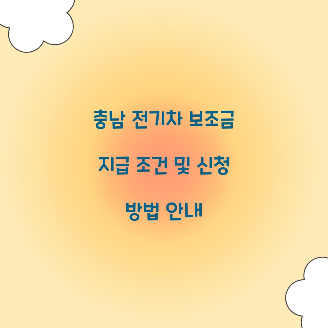 충남 전기차 보조금