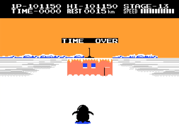 남극탐험-고전게임-종료-화면